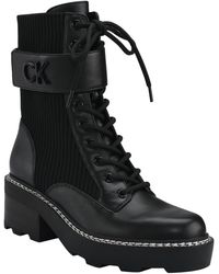 Calvin Klein - Arabel 2 Faux Leather Combat & Lace-up Boots - Lyst