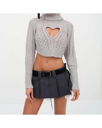 For Love & Lemons - Vera Cropped Cut Out Sweater - Lyst