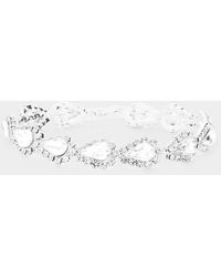 Fashnzfab - Teardrop Rhinestone Link Evening Bracelet - Lyst