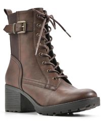 White Mountain - Bradley Faux Leather Ankle Combat & Lace-up Boots - Lyst