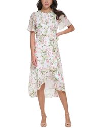 Jessica Howard - Floral Print Chiffon Midi Dress - Lyst