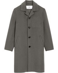 Ami Paris - Single-Breasted Coat With Notched Lapel - Lyst