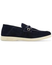 Ferragamo - Ferragamo Deconstructed Gancini-Detailed Suede Loafers - Lyst