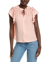 DKNY - Ruffle Neck Top - Lyst
