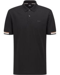 BOSS - Regular-Fit Polo Shirt With Rubberized Logo - Lyst