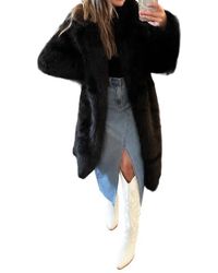Mono B - Dolly Longline Faux Fur Coat - Lyst