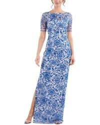 JS Collections - Mesh Embroidered Evening Dress - Lyst