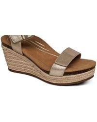 Aetrex - Sydney Quarter Strap Espadrille Wedge Sandal - Lyst