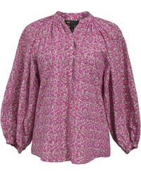 Maje - Floral Print Long-Sleeved Blouse - Lyst