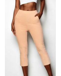 TRUEDAMES - Fashnzfab Slit Hem Cropped Pants - Lyst