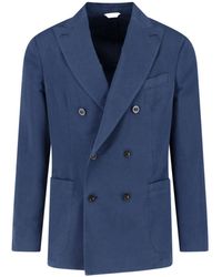 Boglioli - Cotton-Silk Double-Breasted Blazer - Lyst