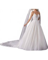 Mori Lee - Lace Accented Sequins And Rhinestones Cathedral Wedding Veil - Lyst