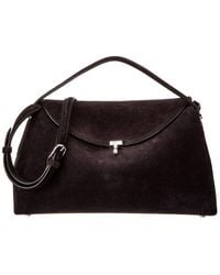 TOTEME - T-lock Top Handle Suede Satchel - Lyst