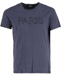 A.P.C. - A. P.C. Paris Print Crewneck T-Shirt - Lyst