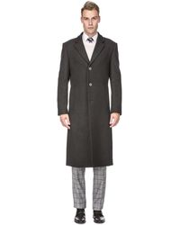 Braveman - Knee Length Wool Blend Three Button Long Jacket Overcoat - Lyst