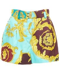 Versace - Baroque Print High Waist Shorts - Lyst