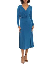 Maggy London - Long Sleeve Wrap Dress - Lyst