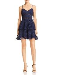 Aqua - Lace Stars Tiered Strappy Mini Dress - Lyst