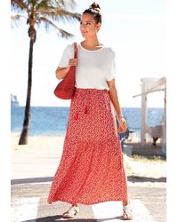 Lascana - Floral Pattern Maxi Skirt - Lyst