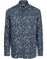 Xacus - Floral Printed Casual Shirt With French Collar - Lyst
