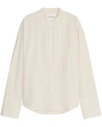 Closed - Relaxed Fit Blouse With Vertical Pleats And Band Collar - Lyst