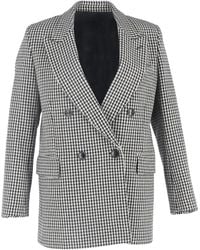Ami Paris - Houndstooth-Print Double-Breasted Blazer - Lyst