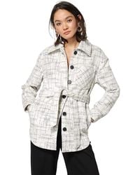 Line & Dot - Georgia Jacket Belted Waist Button Front Jzz1 - Lyst