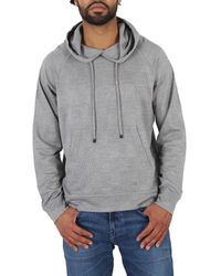 Emporio Armani - Grigio Prince Of Wales Eucalyptus Wool-Blend Jersey Hoodie - Lyst