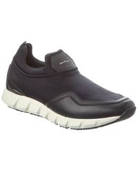 Ferragamo - Swilly Leather-trim Sneaker - Lyst