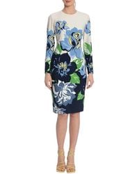 Maggy London - Floral Print Midi Sheath Dress - Lyst