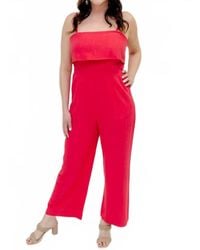 Skies Are Blue - Lacey Linen Blend Jumpsuit - Lyst