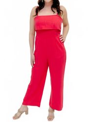 Skies Are Blue - Lacey Linen Blend Jumpsuit - Lyst
