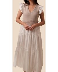 SOFIA The Label - Clover Flutter Sleeve Midi Dress - Lyst
