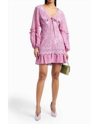 Alexis - Malicha Crocheted Lace And Fil Coupé Georgette Mini Dress - Lyst