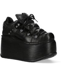 New Rock - M-120N-C96 Leather Gothic Chunky Platform Ankle Boots - Lyst