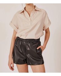 DELUC - Stretchy Vegan Leather Shorts - Lyst