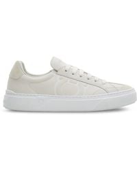 Ferragamo - Smooth Leather Low-Top Sneakers With Minimalist Design - Lyst