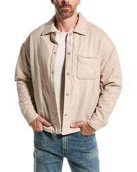 FRAME - Warm Textured Wool & Cashmere-blend Overshirt - Lyst