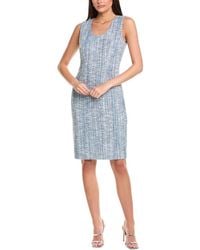 St. John - Stretch Lurex Marble Tweed Sheath Dress - Lyst
