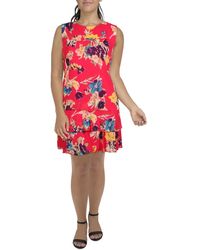 Lauren by Ralph Lauren - Georgette Floral Short Mini Dress - Lyst
