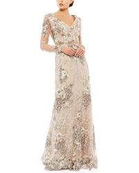 Mac Duggal - Embellished V Neck Illusion Gown - Lyst