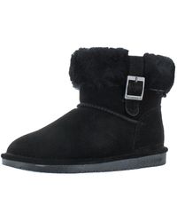 BEARPAW - Abby Suede Sheepskin Lined Ankle Boots - Lyst
