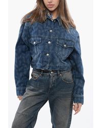 Isabel Marant - Etoile Denims Cropped Jacket With Delavé Motif - Lyst