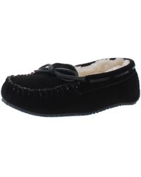 Minnetonka - Lodge Trapper Suede Slip On Moccasins - Lyst