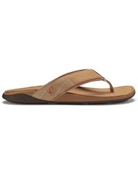 Olukai - Tuahine Leather Slip On Thong Sandals - Lyst