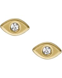 Fossil - Ear Party Gold-tone Stainless Steel Stud Earrings - Lyst