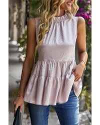 TRUEDAMES - Sleeveless Ruffle Trim Ruffle Hem Loose Top - Lyst