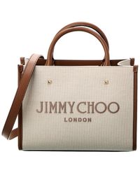 Jimmy Choo - Avenue Small Canvas & Leather Tote - Lyst