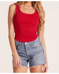 Bobi - Ribbed Scoop Neck Cropped Tank - Lyst