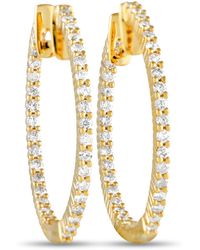 Non-Branded - Lb Exclusive 14k Yellow 1.0ct Diamond Inside-out Hoop Earrings - Lyst
